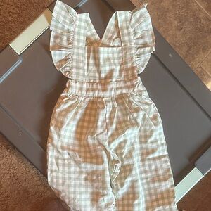 Stitchy FishGreen Checkered Kids Romper